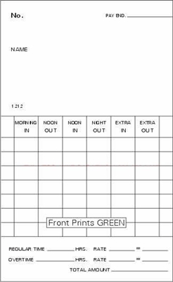 FORM 1212 Time Cards