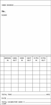 FORM 1222FP Time Cards