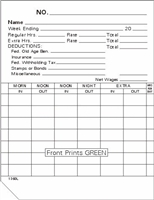 FORM 1360L Time Cards
