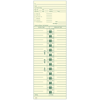 FORM 3200 Time Cards