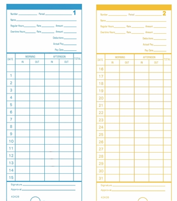 FORM 42426 Time Cards