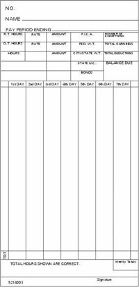 FORM 5214003 Time Cards
