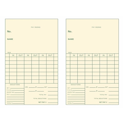 FORM 5525-2 Time Cards