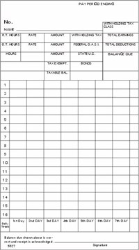 FORM 5527 Time Cards