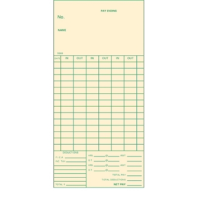 FORM 5569 Time Cards