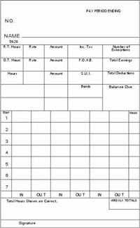 FORM 5626 Time Cards