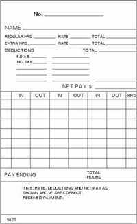 FORM 5627 Time Cards