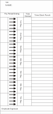 FORM 7201 Time Cards