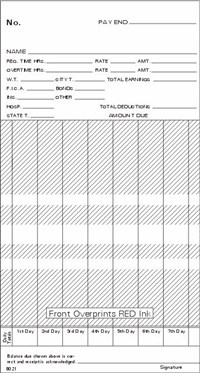FORM 8021 Time Cards
