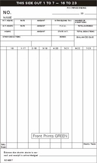 FORM 8214007 Time Cards