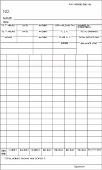 FORM 86141-2 Time Cards