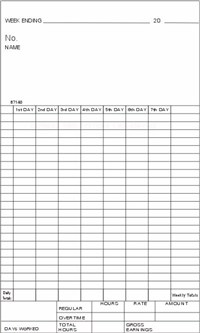 FORM 87140 Time Cards
