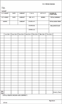 FORM 87141 Time Cards