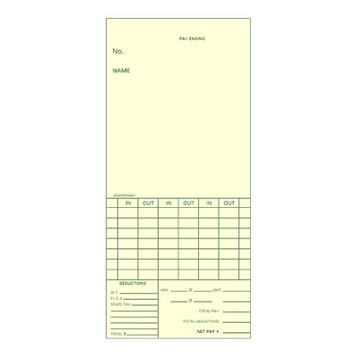 FORM AMA5594BX Time Cards