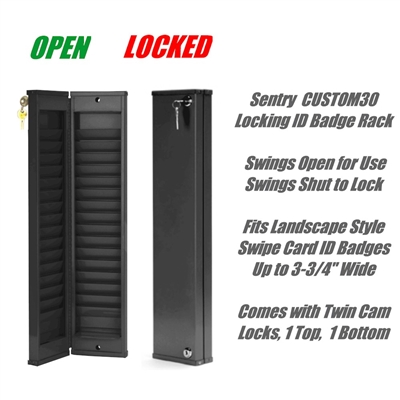 Locking Security ID Card Rack- 30 pocket