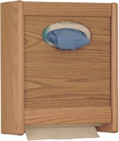 Combo Oak Towel Dispenser/ Glove Box Holder