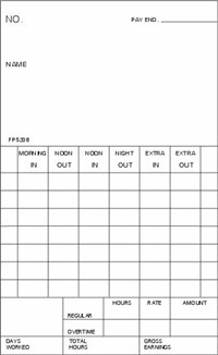 FORM FP5208 Time Cards