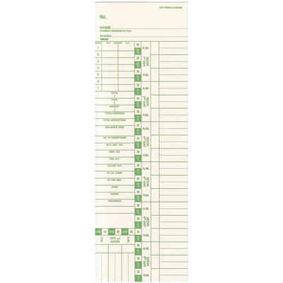 Form 100342Time Cards