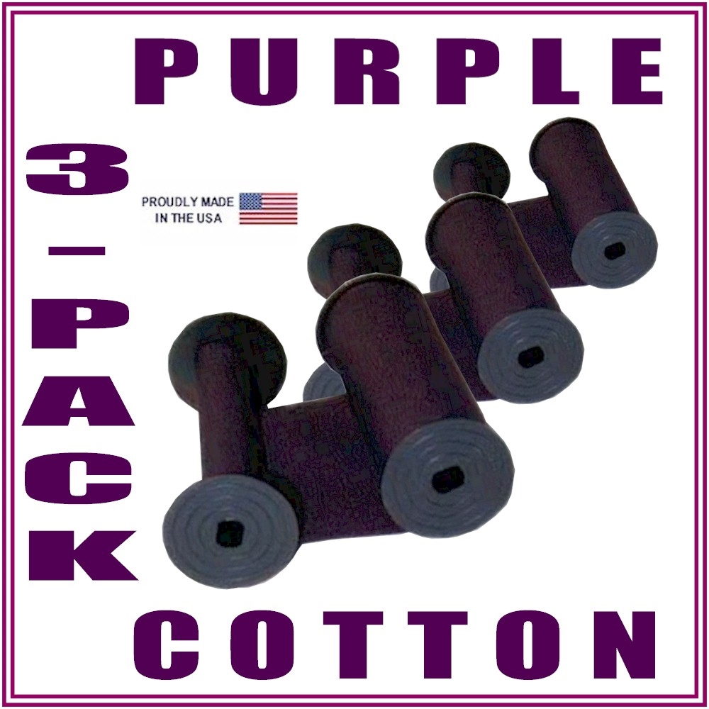 3-pack, Widmer Time Stamp Ribbon, Purple. Cotton 800-858-7462
