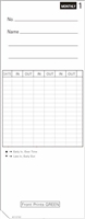 1000 Time Cards, 3-3/8", Monthly,  4.5mm FORM 013700