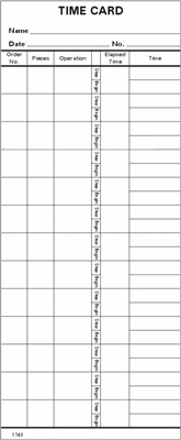 FORM 1743 Time Cards