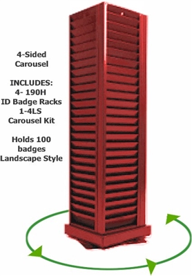 Carousel-ID Badge Rack, 100 pocket