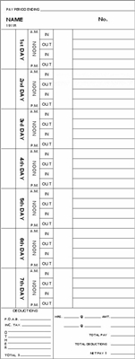 FORM 1911R-2 Time Cards