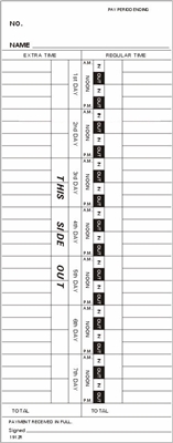 FORM 1912R Time Cards