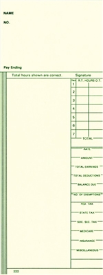 FORM 222 Time Cards