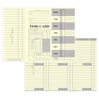 Weekly 1-7 Side-Feed Time Cards FORM 00607 TCS 1000 ct 