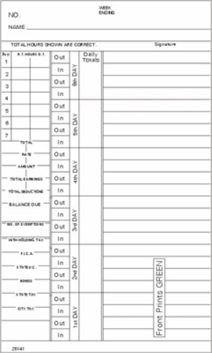 FORM 25141 Time Cards
