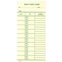 1000 Daily Cost Cards, 10 Off/Ons FORM 25530