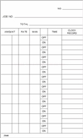 1000 Job Cards, with 10 Off/Ons FORM 25640
