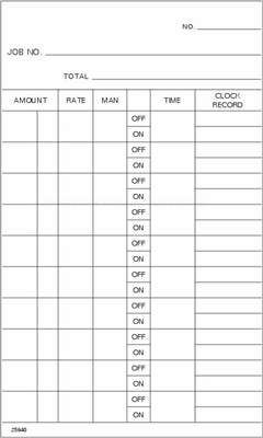 FORM 25640 Time Cards