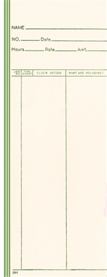 FORM 291 Time Cards