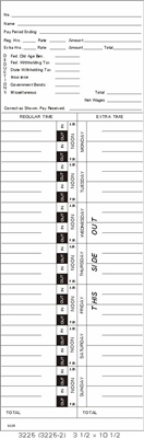 FORM 3225 Time Cards