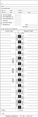 FORM 3250-2 Time Cards