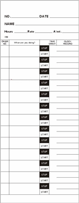 FORM 350 Time Cards