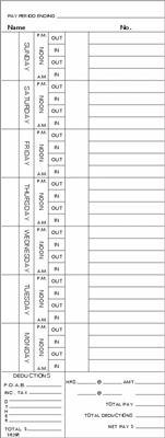 FORM 3826R Time Cards