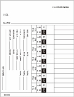 1000 Side-Feed Weekly 1-7 Time Cards FORM 500332