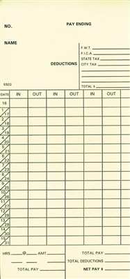 FORM 5502 Time Cards