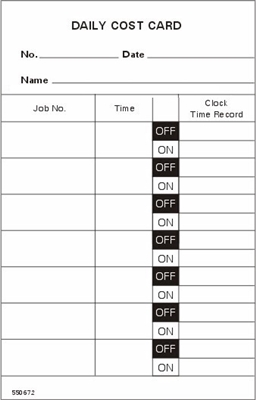 FORM 550672 Time Cards