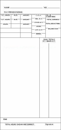 FORM 5540 Time Cards