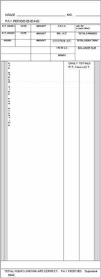 FORM 5543 Time Cards
