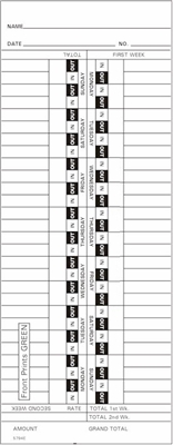 FORM 5794E Time Cards