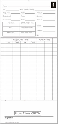 FORM 6000M Time Cards