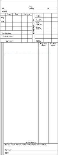 FORM 6500 Time Cards