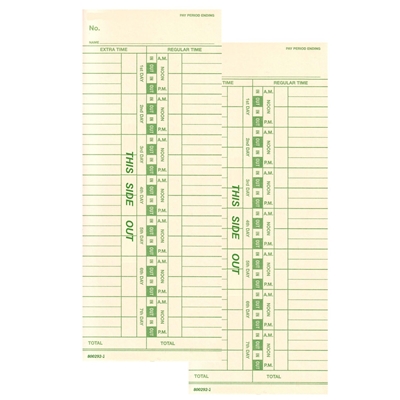 FORM 800292-2 Time Cards