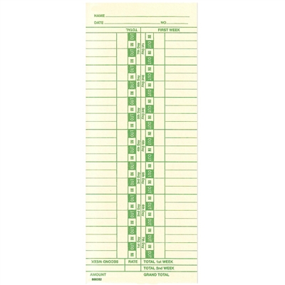 FORM 800352 Time Cards