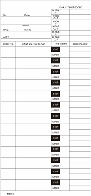 FORM 800652-2 Time Cards
